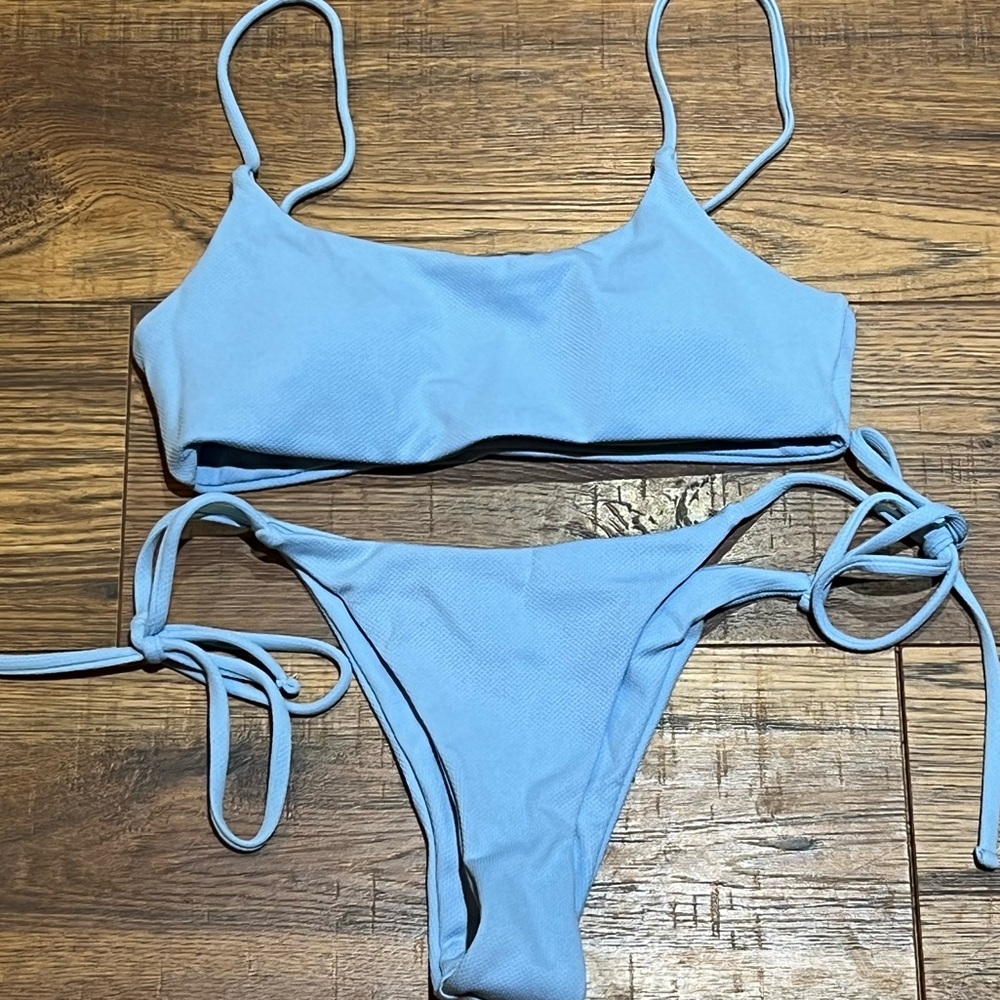 Blue Side Tie Bikini Size Small